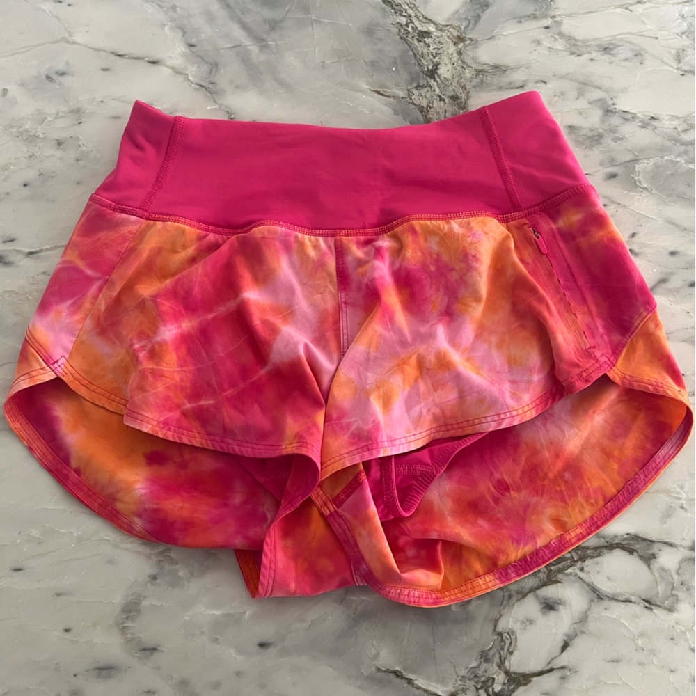 Outdoor Voices shorts. Size XS. Pink and orange tie dye color.